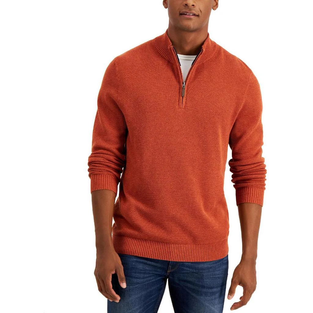 商品Club Room|Club Room Mens Cotton 1/4 Zip Pullover Sweater,价格¥98,第5张图片详细描述