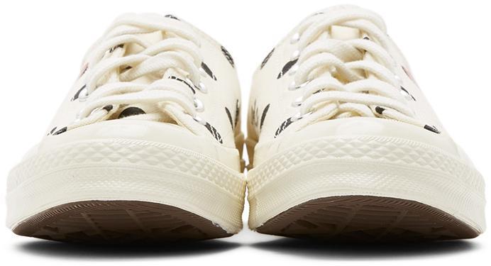商品Comme des Garcons|White Converse Edition Polka Dot Heart Chuck 70 Low Sneakers,价格¥1028,第4张图片详细描述