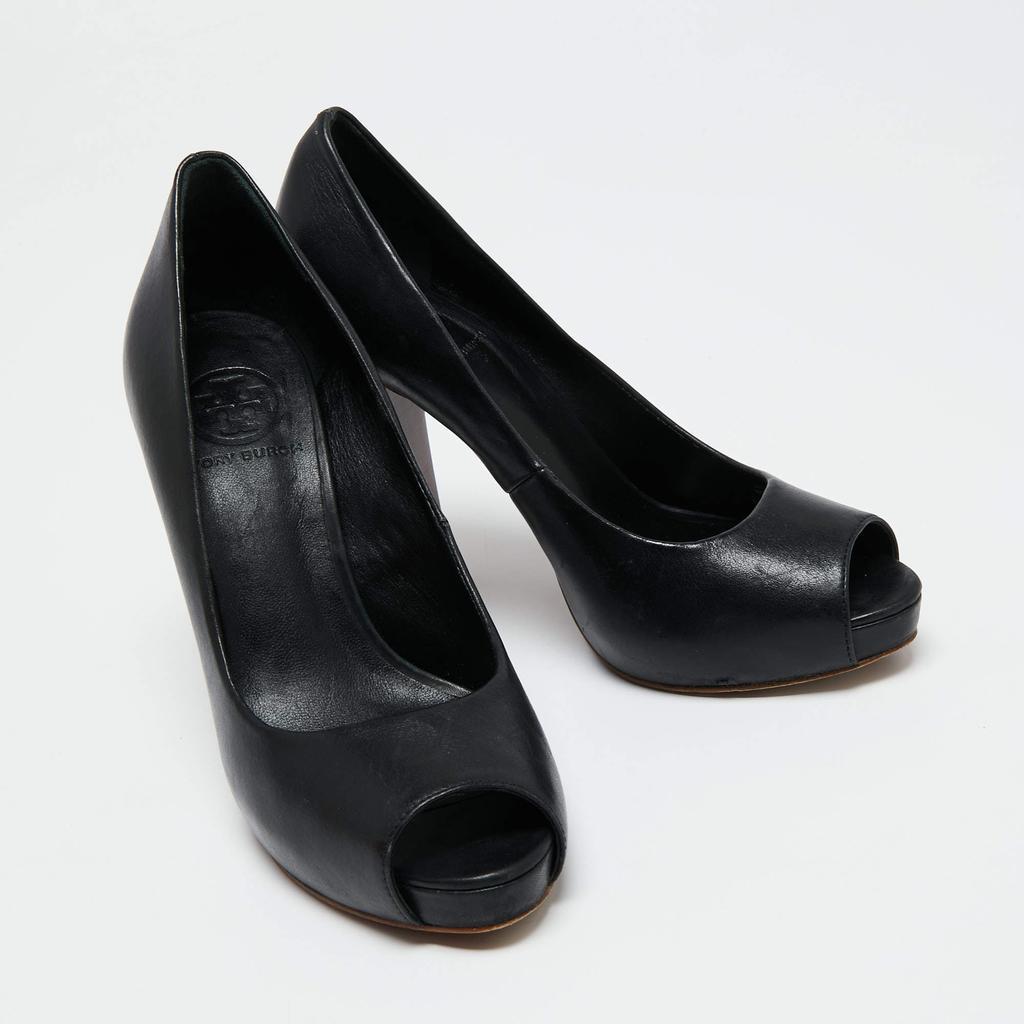 商品[二手商品] Tory Burch|Tory Burch Black Leather Cantrelle Pumps Size 37.5,价格¥1786,第6张图片详细描述