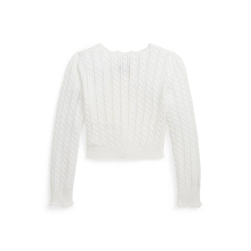 商品Ralph Lauren|Toddler and Little Girls Pointelle-Knit Cotton Cardigan Sweater,价格¥211,第2张图片详细描述