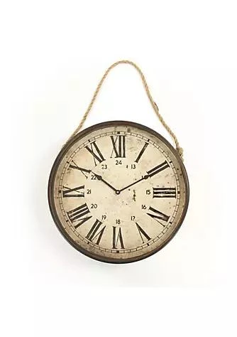 商品Zentique|30 Ivory And Black Distressed Finish Round Bale Wall Clock,价格¥1282,第1张图片