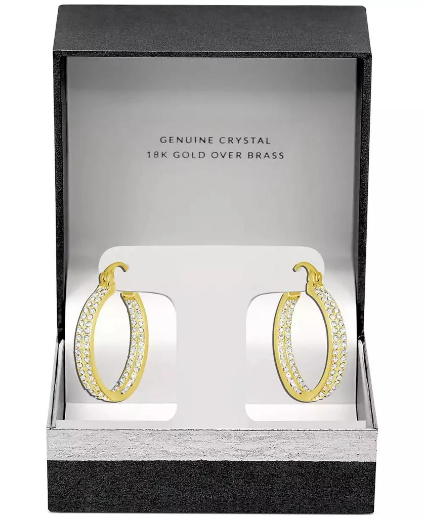商品Essentials|Crystal Small Double Hoop Earrings in Silver-Plate or Gold Plate, 1",价格¥128,第3张图片详细描述