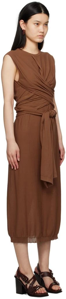 商品Lemaire|Brown Knotted Midi Dress,价格¥2575,第2张图片详细描述