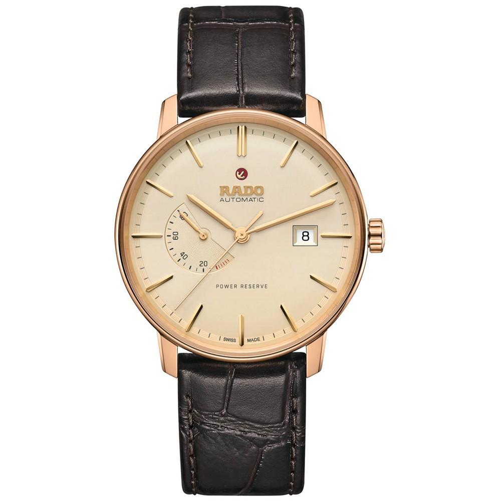 商品Rado|Men's Coupole Classic Automatic Brown Leather Strap Watch 41mm,价格¥12626,第1张图片
