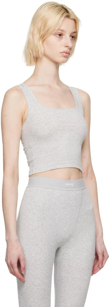 商品SKIMS|Gray Cotton Rib Crop Tank Top,价格¥261,第2张图片详细描述