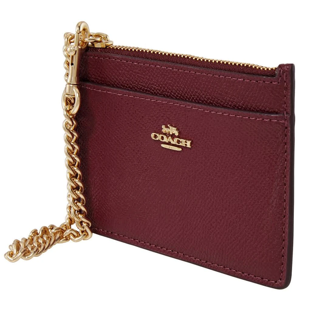 商品Coach|Coach Ladies Chain Card Case In Deep Red,价格¥493,第1张图片