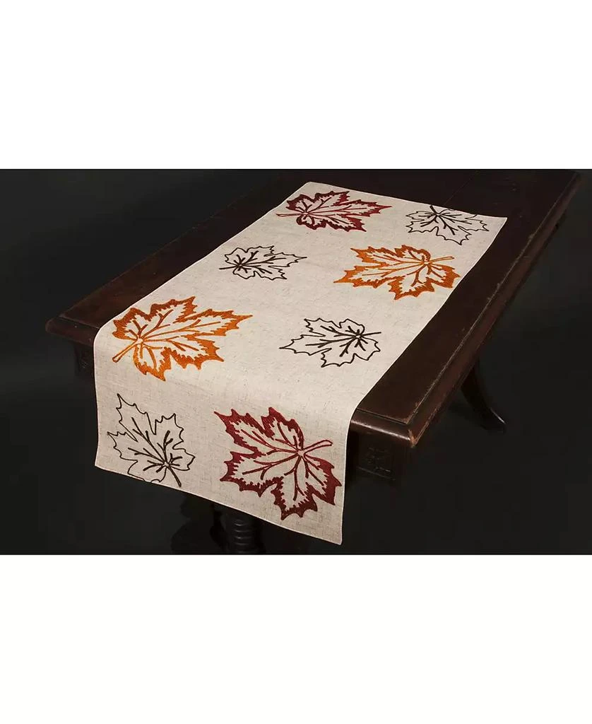 商品Xia Home Fashions|Rustic Autumn Embroidered Fall Table Runner, 36" x 16",价格¥287,第4张图片详细描述