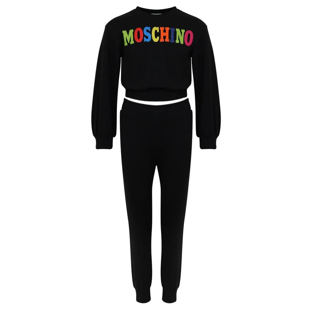 商品Moschino|Black Rainbow Logo Tracksuit,价格¥864,第1张图片