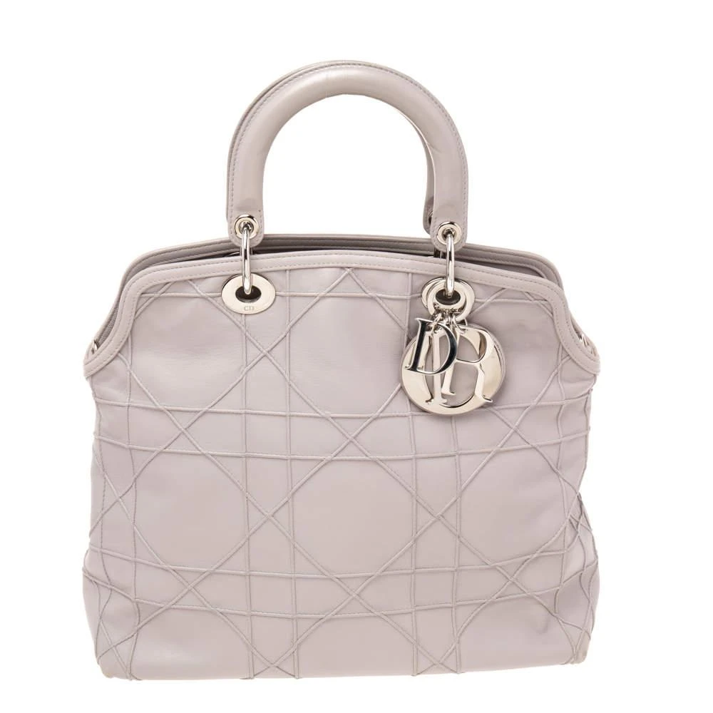 商品[二手商品] Dior|Dior Pale Lilac Cannage Leather Granville Tote,价格¥8558,第1张图片