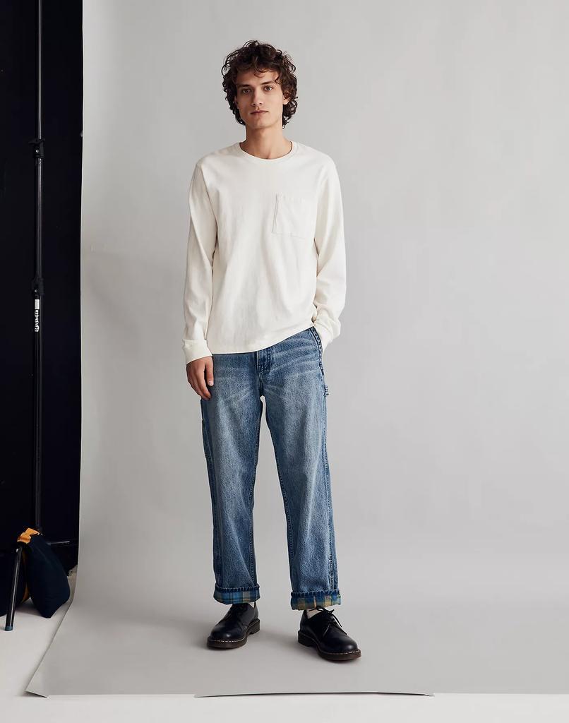 商品Madewell|Flannel-Lined Carpenter Jeans in Kenton Wash,价格¥1182,第3张图片详细描述