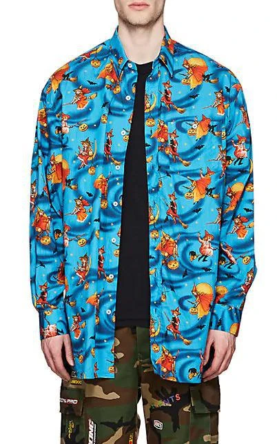商品Vetements|Witch-Print Cotton Oversized Shirt,价格¥3953,第1张图片