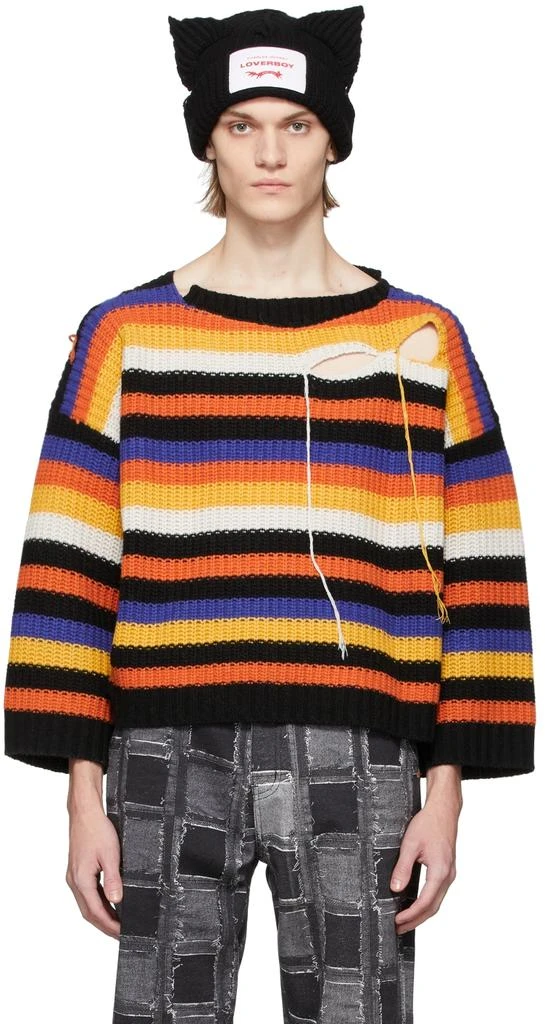 商品Charles Jeffrey Loverboy|Multicolor Stripe Slash Sweater,价格¥1871,第1张图片