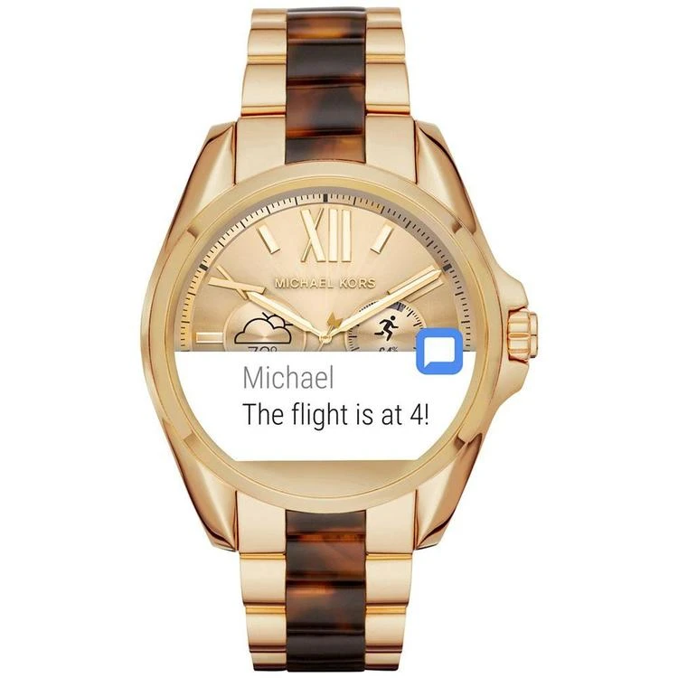 商品Michael Kors|Access Unisex Digital Bradshaw Gold-Tone Stainless Steel & Tortoiseshell-Look Acetate Bracelet Smart Watch 45mm MKT5003,价格¥2105,第5张图片详细描述