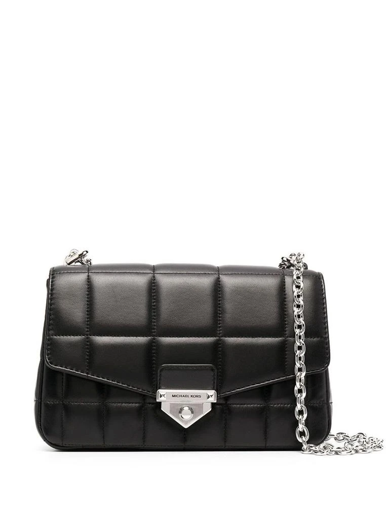 商品Michael Kors|MICHAEL Michael Kors Soho Black Quilted Leather Shoulder Bag With Silver Details Woman,价格¥2915,第1张图片