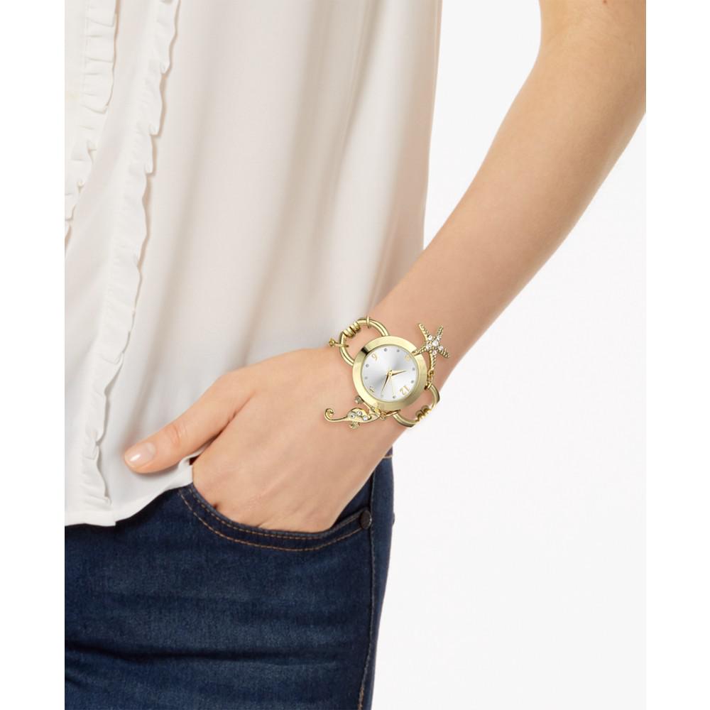 Women's Gold-Tone Mixed Metal Sea Life Charm Bracelet Watch, 27mm, Created for Macy's商品第2张图片规格展示