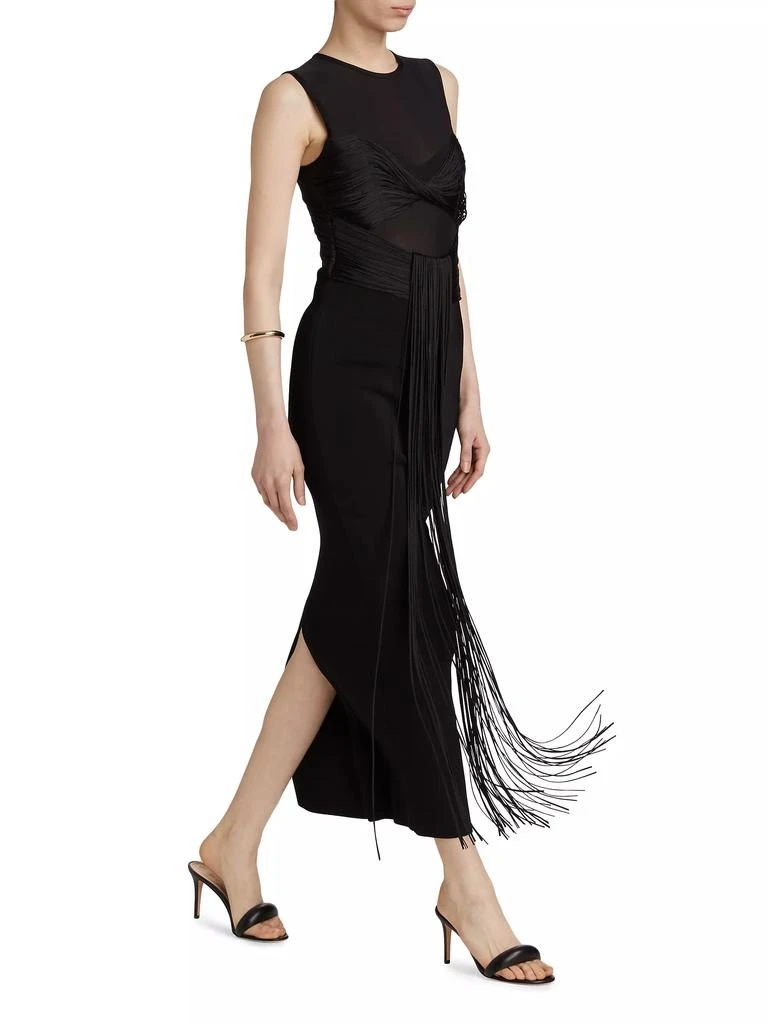 商品Herve Leger|Nina Mesh Paneled Fringe Gown,价格¥5382,第2张图片详细描述