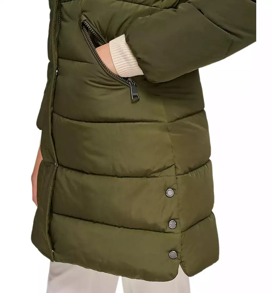 商品Calvin Klein|Women's Faux-Sherpa Collar Hooded Stretch Puffer Coat, Created for Macy's,价格¥707,第5张图片详细描述