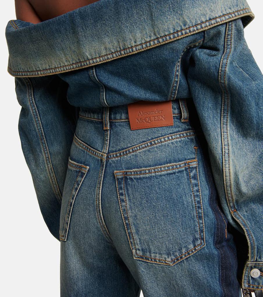 High-waist straight-leg cropped jeans商品第6张图片规格展示
