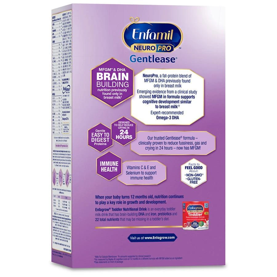 NeuroPro Gentlease 金樽亲舒防胀气易消化婴儿配方奶粉1段 2袋装 862g 商品