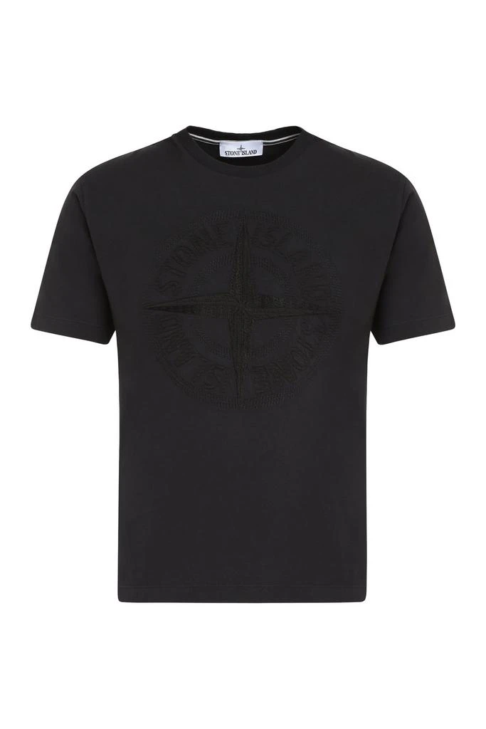 商品Stone Island|Stone Island Logo Embroidered Crewneck T-Shirt,价格¥928,第1张图片