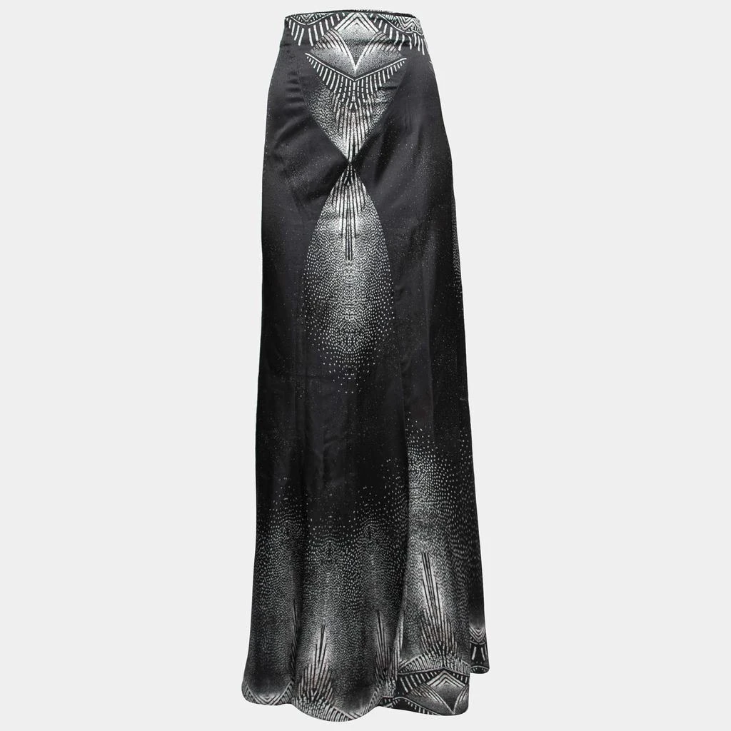 商品[二手商品] Just Cavalli|Just Cavalli Black Printed Lurex Satin Maxi Skirt L,价格¥1026,第1张图片