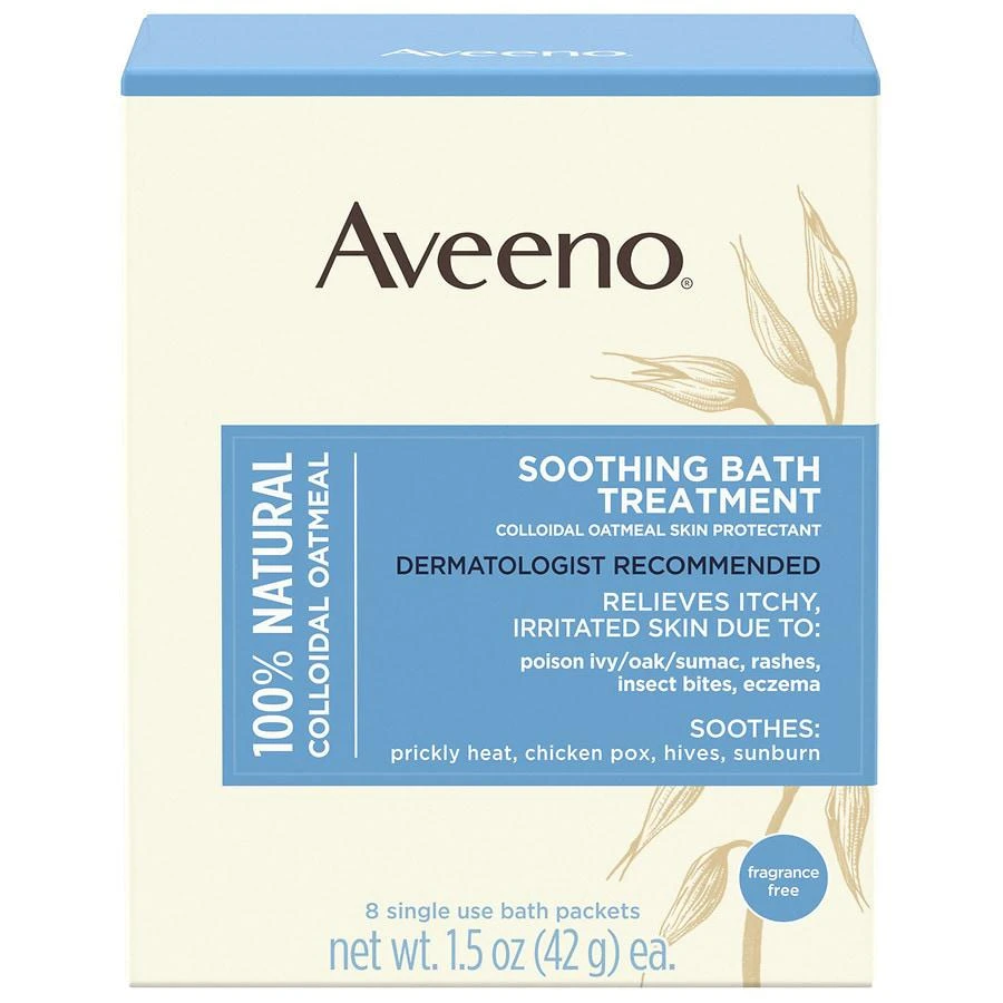 商品Aveeno|Soothing Bath Treatment, Colloidal Oatmeal Skin Protectant Single Use Packets,价格¥76,第1张图片