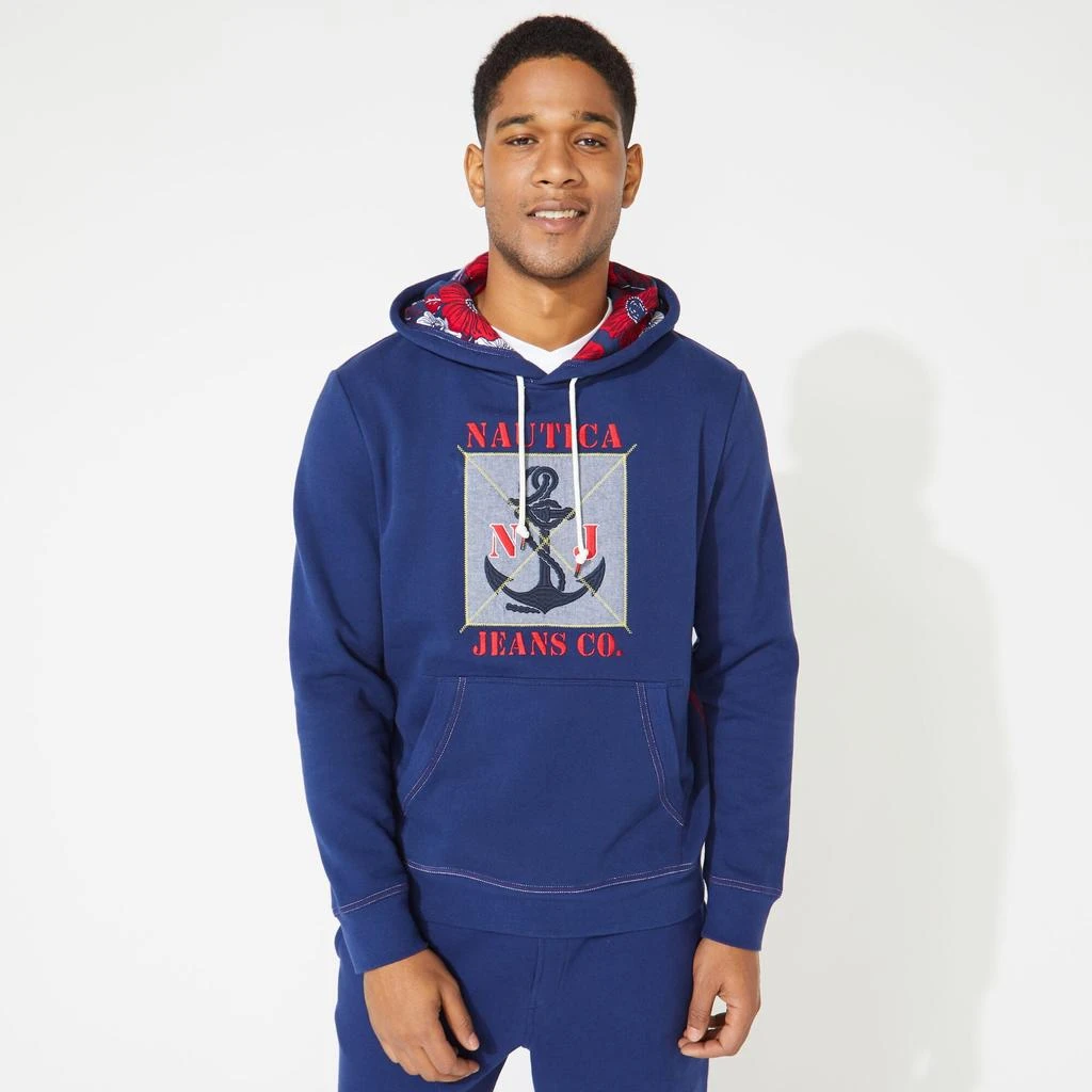 商品Nautica|Nautica Mens Nautica Jeans Co. Graphic Pullover Hoodie,价格¥239,第1张图片