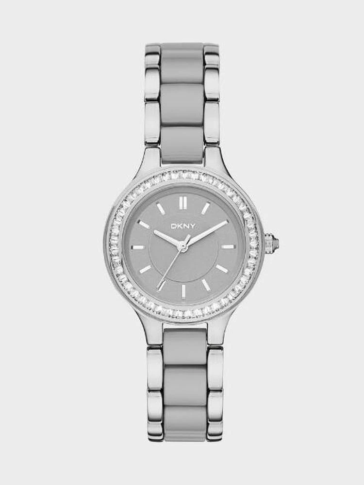 商品DKNY|Chambers Stainless Steel And Ceramic 3 Hand Watch,价格¥1974,第1张图片