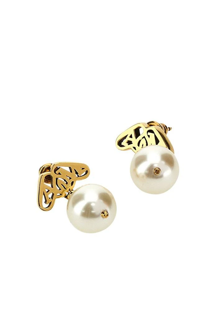 商品Alexander McQueen|ALEXANDER MCQUEEN Seal Logo pearl earrings,价格¥2212,第2张图片详细描述