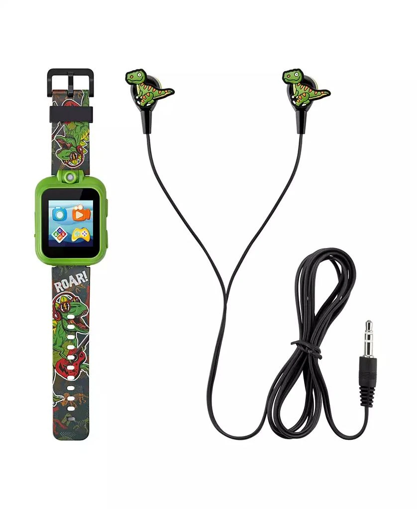 商品Playzoom|Kid's Green Dinosaur Rockstar Silicone Strap Touchscreen Smart Watch 42mm with Earbuds Gift Set,价格¥150,第1张图片