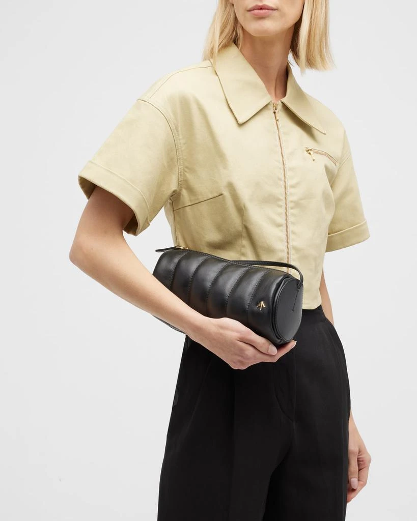 商品Manu Atelier|Padded Cylinder Leather Shoulder Bag,价格¥1444,第4张图片详细描述