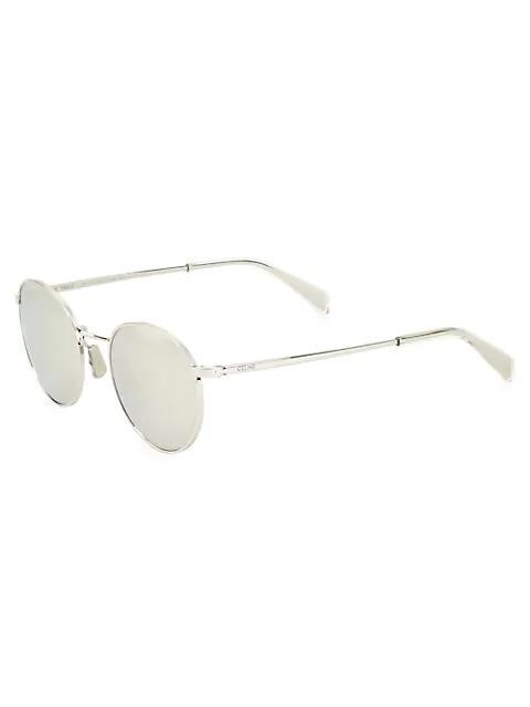 商品Celine|50MM Round Metal Sunglasses,价格¥3078,第4张图片详细描述