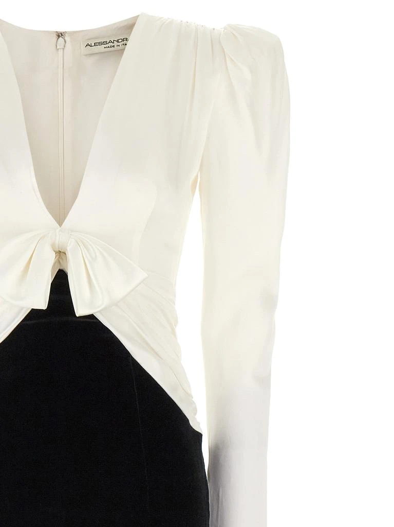 商品Alessandra Rich|Long Bow Dress Dresses White/Black,价格¥8803,第3张图片详细描述
