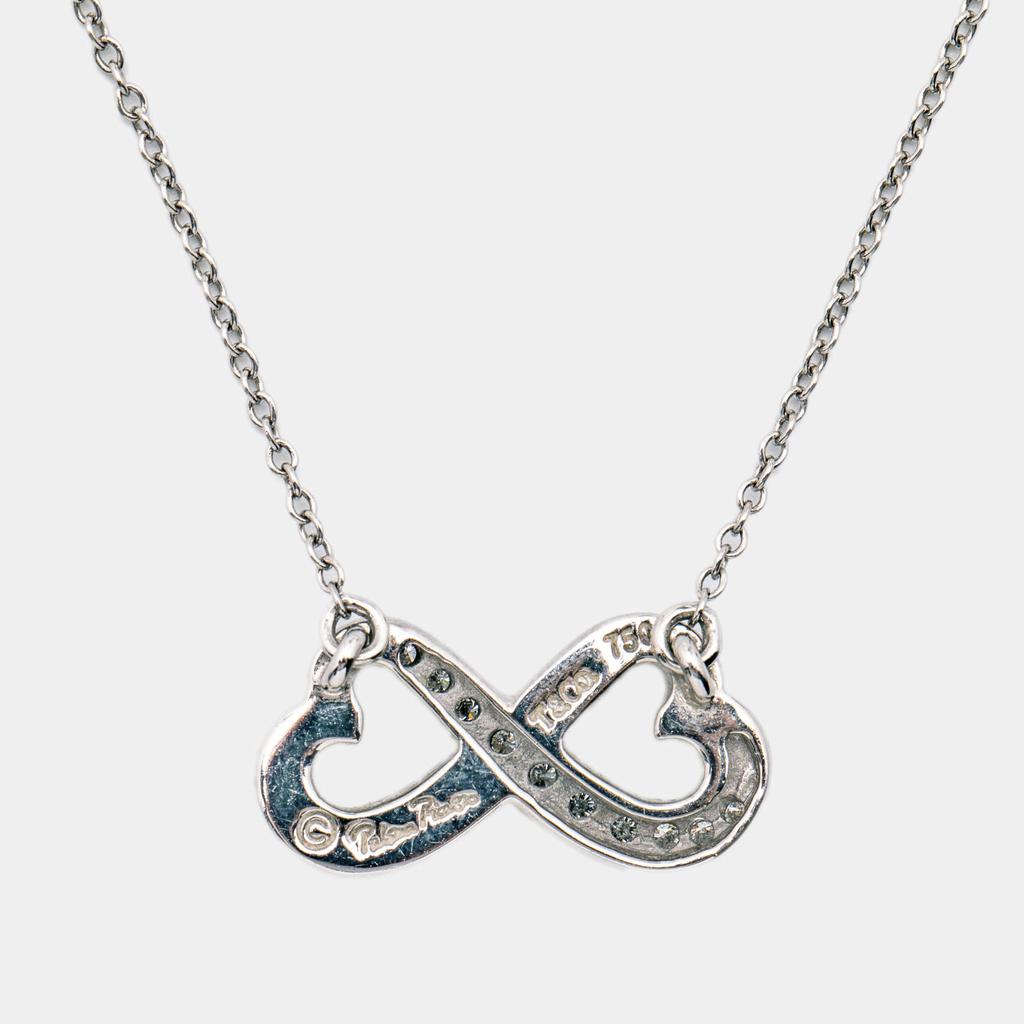 Tiffany & Co. Paloma Picasso Infinity Heart Diamond 18k White Gold Chain Necklace商品第3张图片规格展示