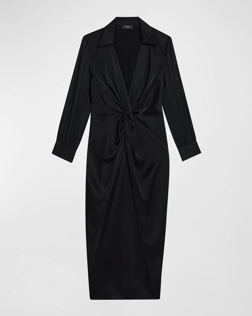商品Theory|Twisted-Front Satin Midi Dress,价格¥1074,第2张图片详细描述