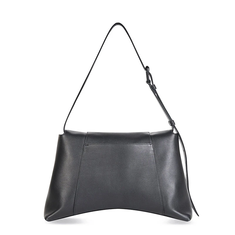 商品Balenciaga|【预售3-7天】巴黎世家 2021秋冬  DOWNTOWN系列 女士黑色光滑小牛皮哑光黑色饰面B徽标单肩包67135429S171000,价格¥16214,第4张图片详细描述