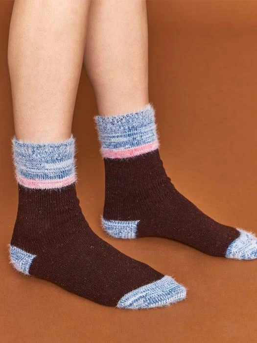商品NEUL|Snowflake Color Block Socks_Dark Chocolate,价格¥310,第2张图片详细描述