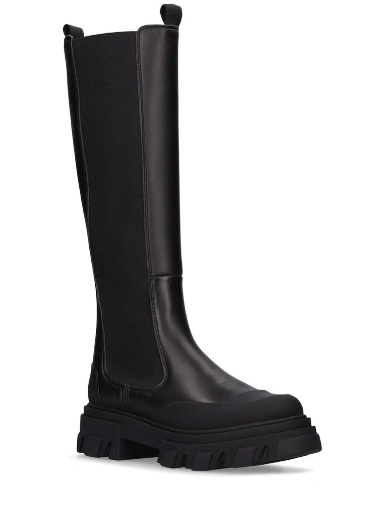 商品Ganni|50mm Leather Tall Boots,价格¥2285,第2张图片详细描述