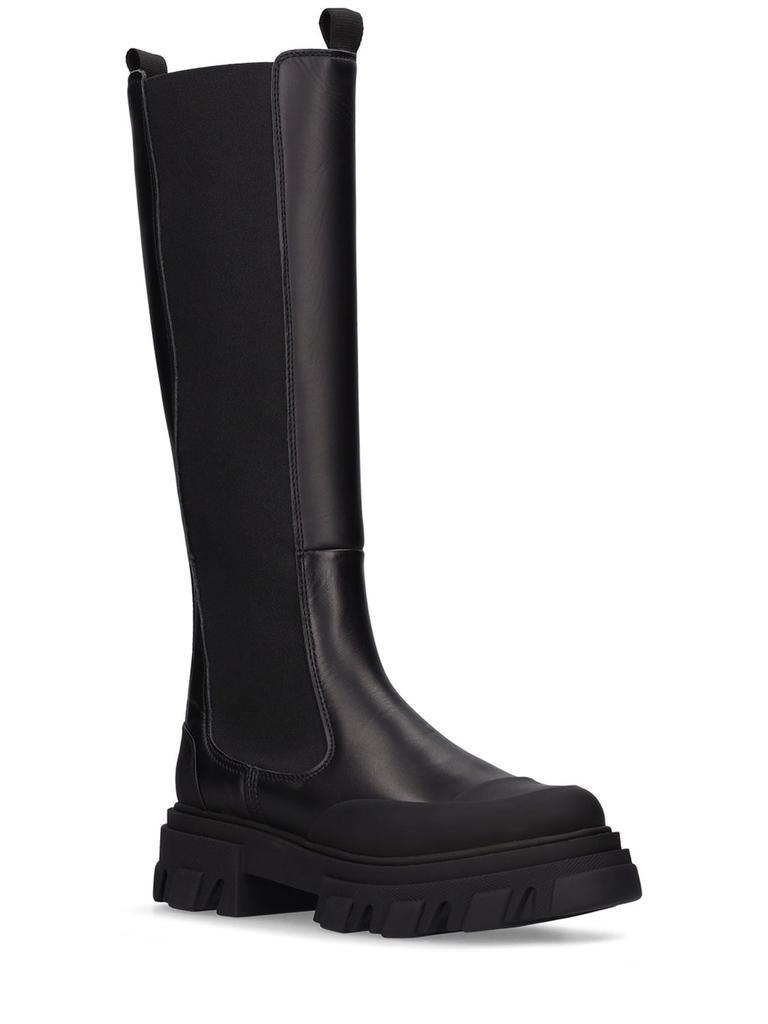 商品Ganni|50mm Leather Tall Boots,价格¥2890,第2张图片详细描述