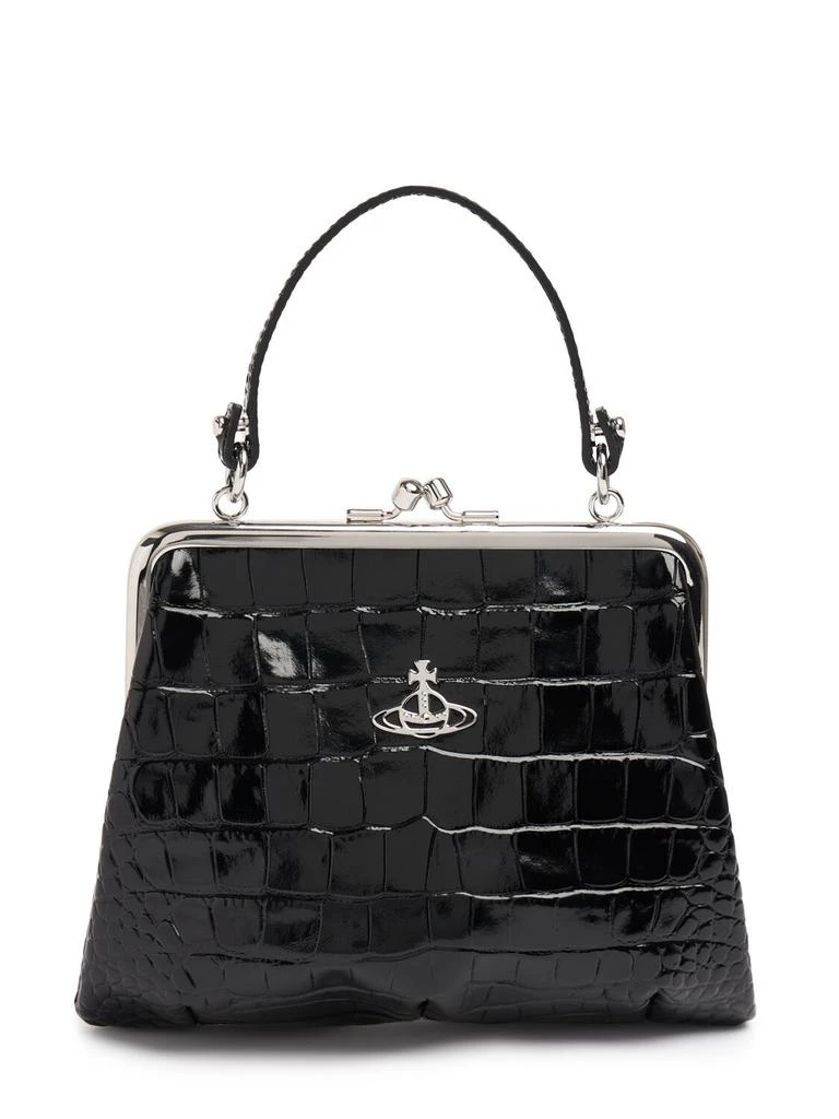 商品Vivienne Westwood|Granny Frame Croc Embossed Leather Bag,价格¥3113,第1张图片