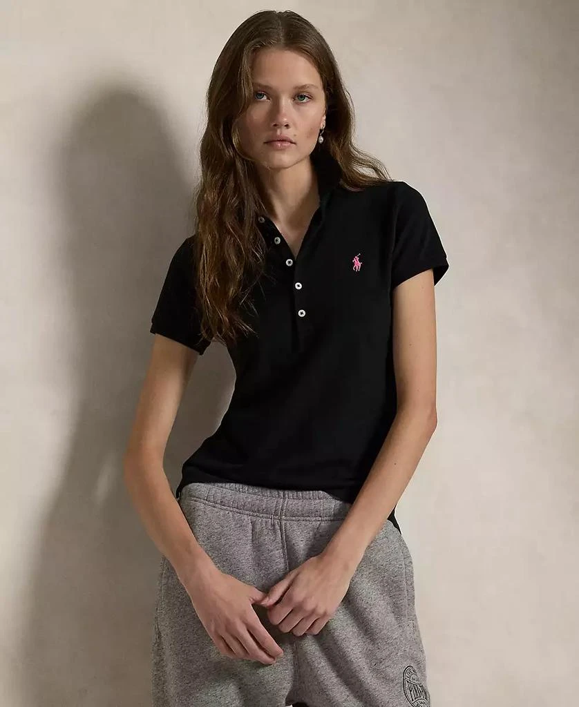 商品Ralph Lauren|Women's Pink Pony Slim-Fit Stretch Polo Shirt,价格¥949,第1张图片