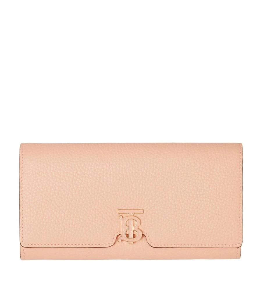 商品Burberry|Leather TB Monogram Continental Wallet,价格¥5488,第1张图片