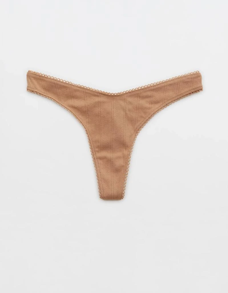 商品Aerie|Aerie Pointelle High Cut Thong Underwear,价格¥46,第1张图片