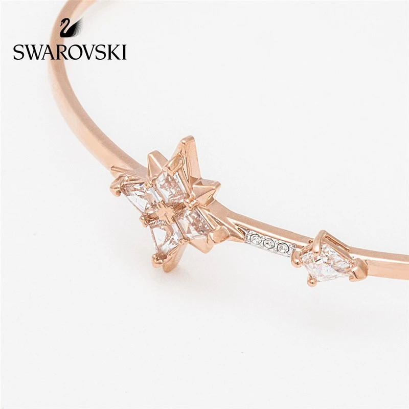 SWAROVSKI 施华洛世奇 多棱角雪花造型 SYMBOLIC 星星手镯手链 镀玫瑰金色 5494338 商品