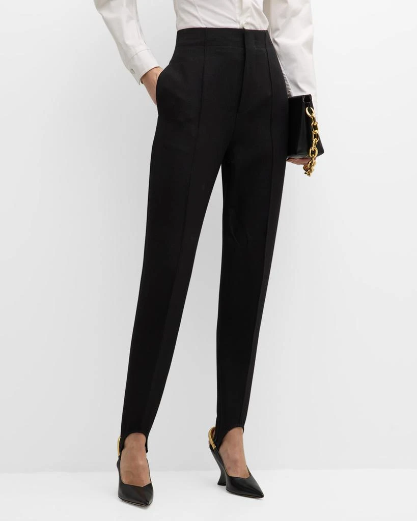 商品Bottega Veneta|High-Rise Pintuck Straight-Leg Stirrup Trousers,价格¥11070,第1张图片