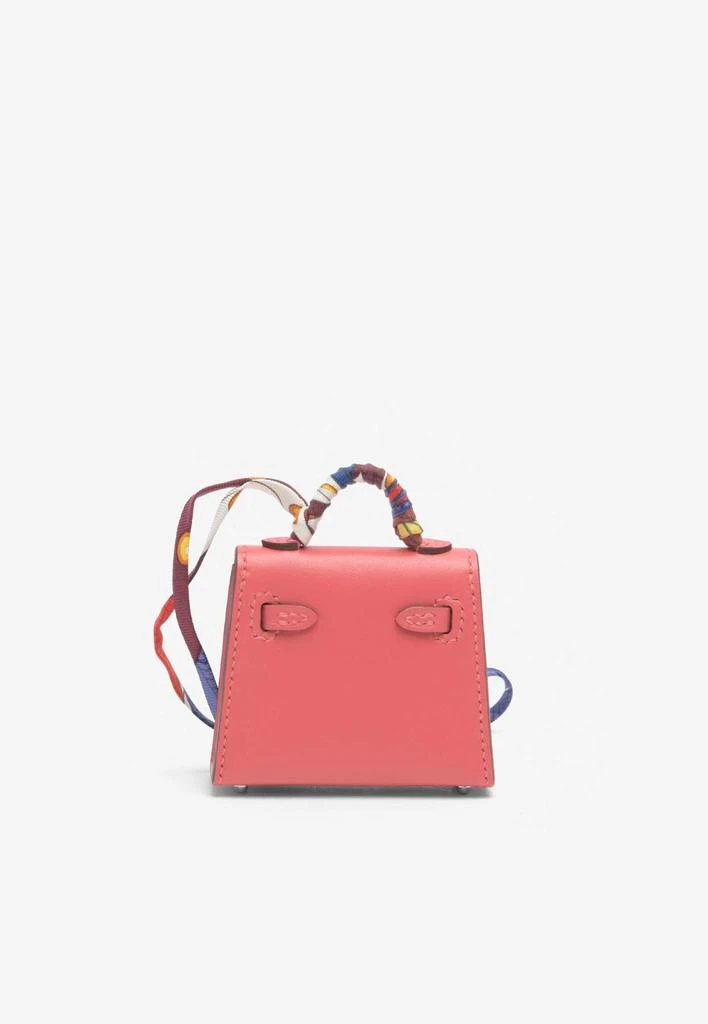 商品Hermes|Kelly Twilly Bag Charm in Rose Lipstick Tadelakt with Printed Silk Strap,价格¥22514,第3张图片详细描述