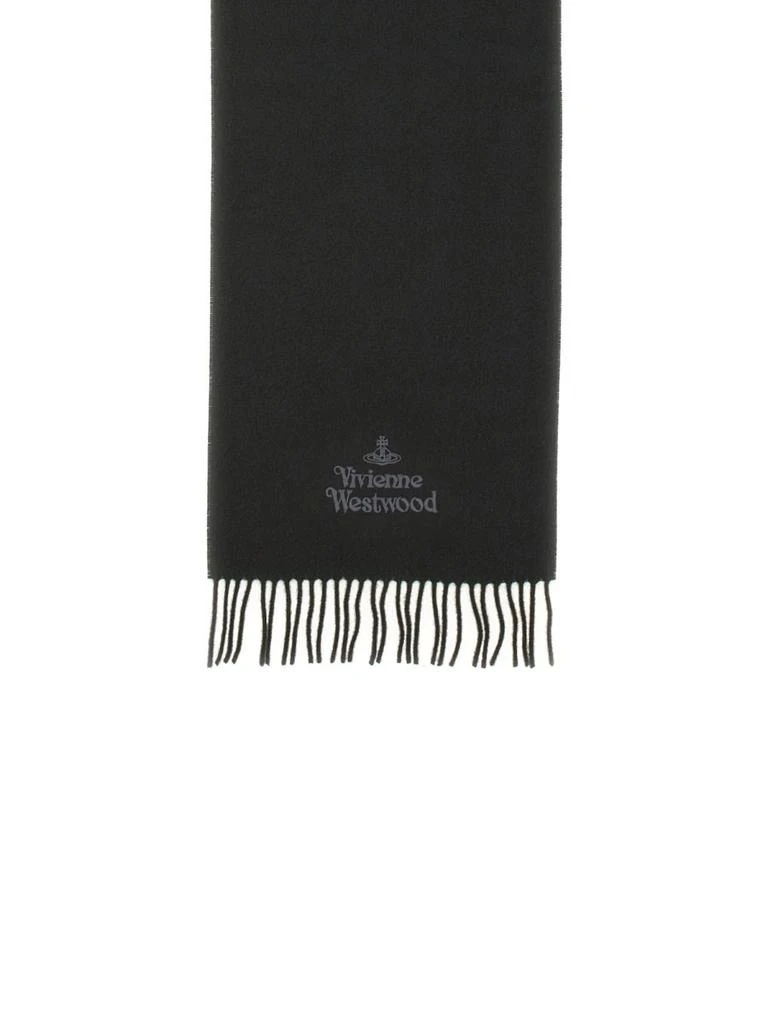 商品Vivienne Westwood|Vivienne Westwood Logo Embroidered Fringed Scarf,价格¥870,第2张图片详细描述