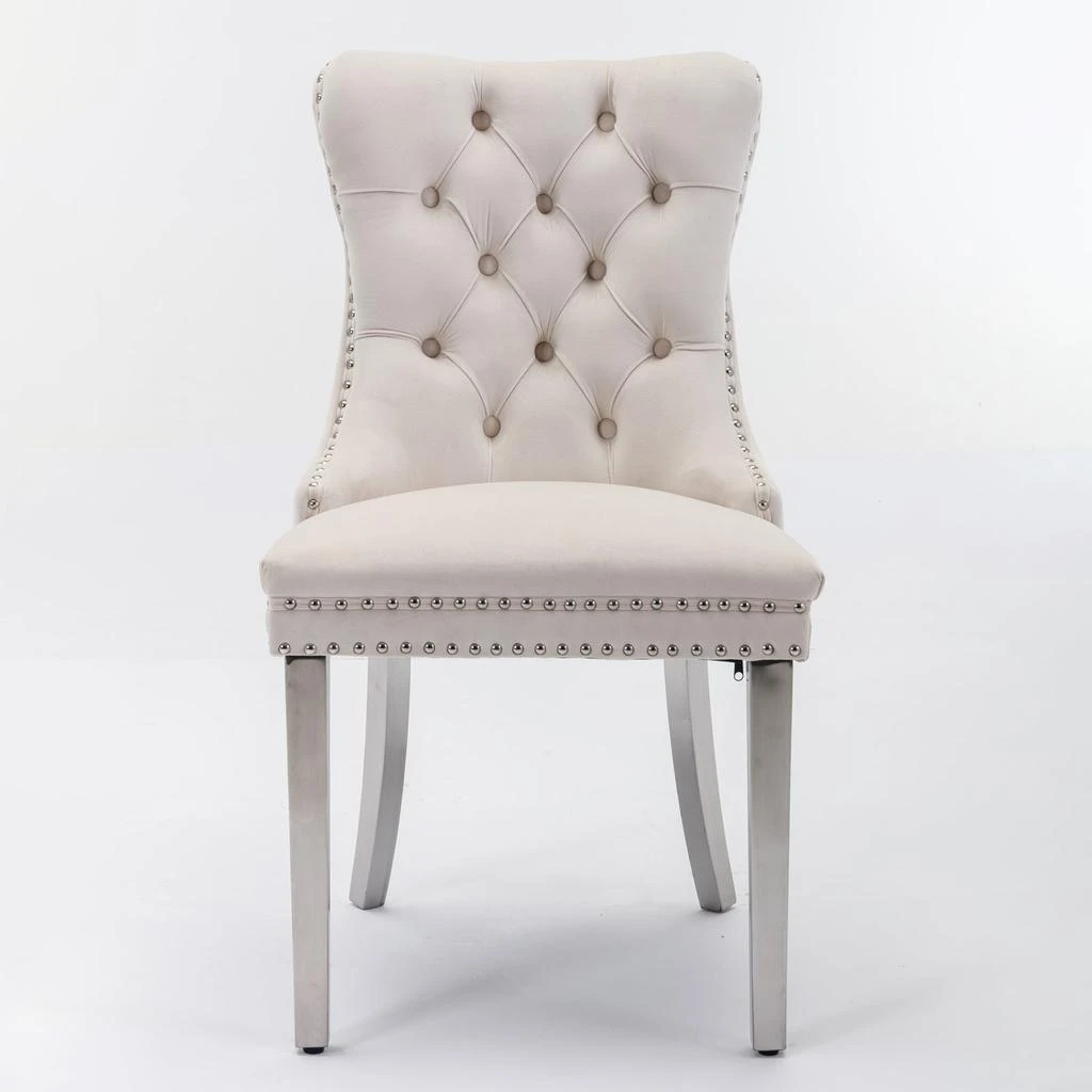 商品Streamdale Furniture|Streamdale Contemporary Velvet Dining Chairs,价格¥2543,第2张图片详细描述