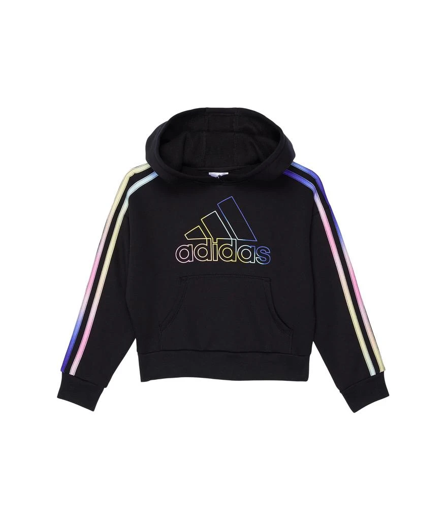 商品Adidas|Multi 3-Stripes Fleece Hooded Pullover (Toddler/Little Kids),价格¥195,第1张图片