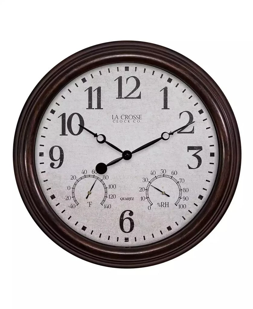 商品La Crosse Technology|La Crosse Clock 15" Indoor/Outdoor Wall Clock with Temperature and Humidity,价格¥289,第1张图片